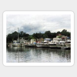 Essex CT - Boats On A Cloudy Day Sticker